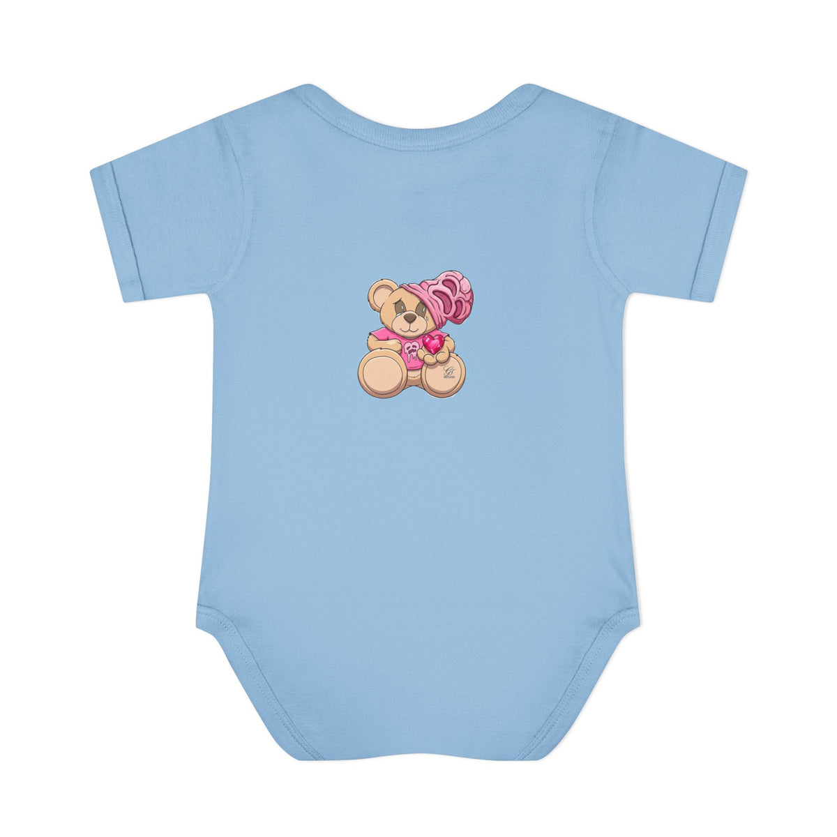 Pink Heart Teddy Bear Infant Bodysuit by GT Artland