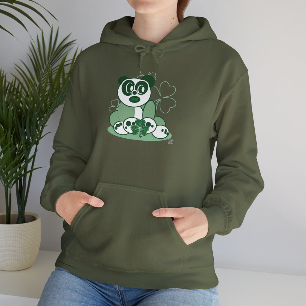 Green Panda with Bamboo Hoodie