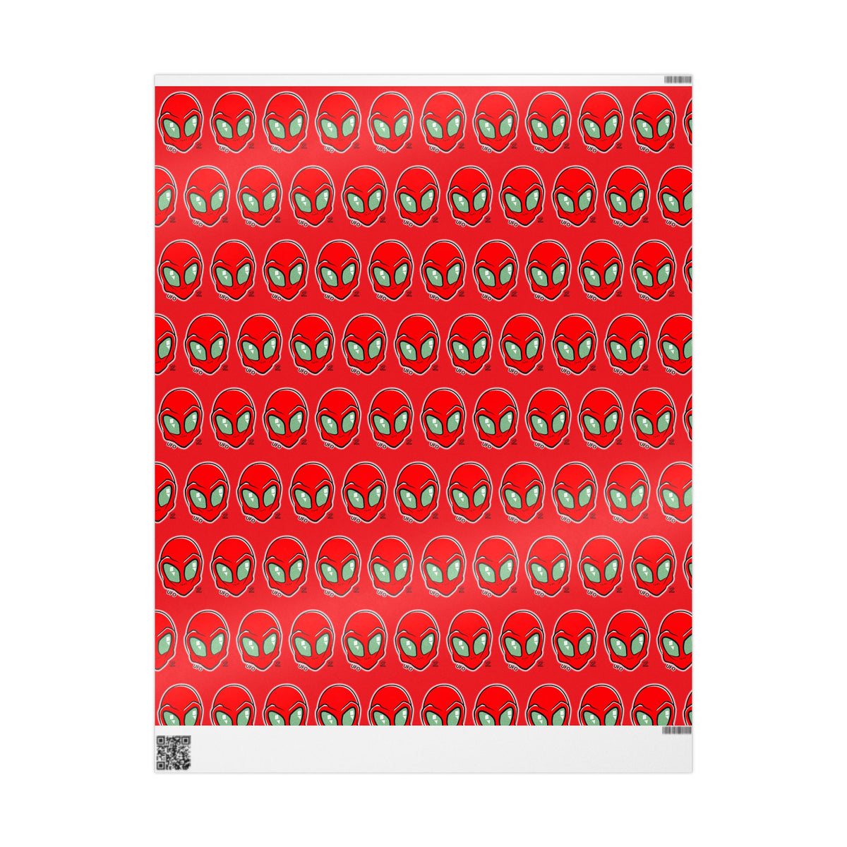 Red Alien UFO Sci‑Fi Gift Wrap