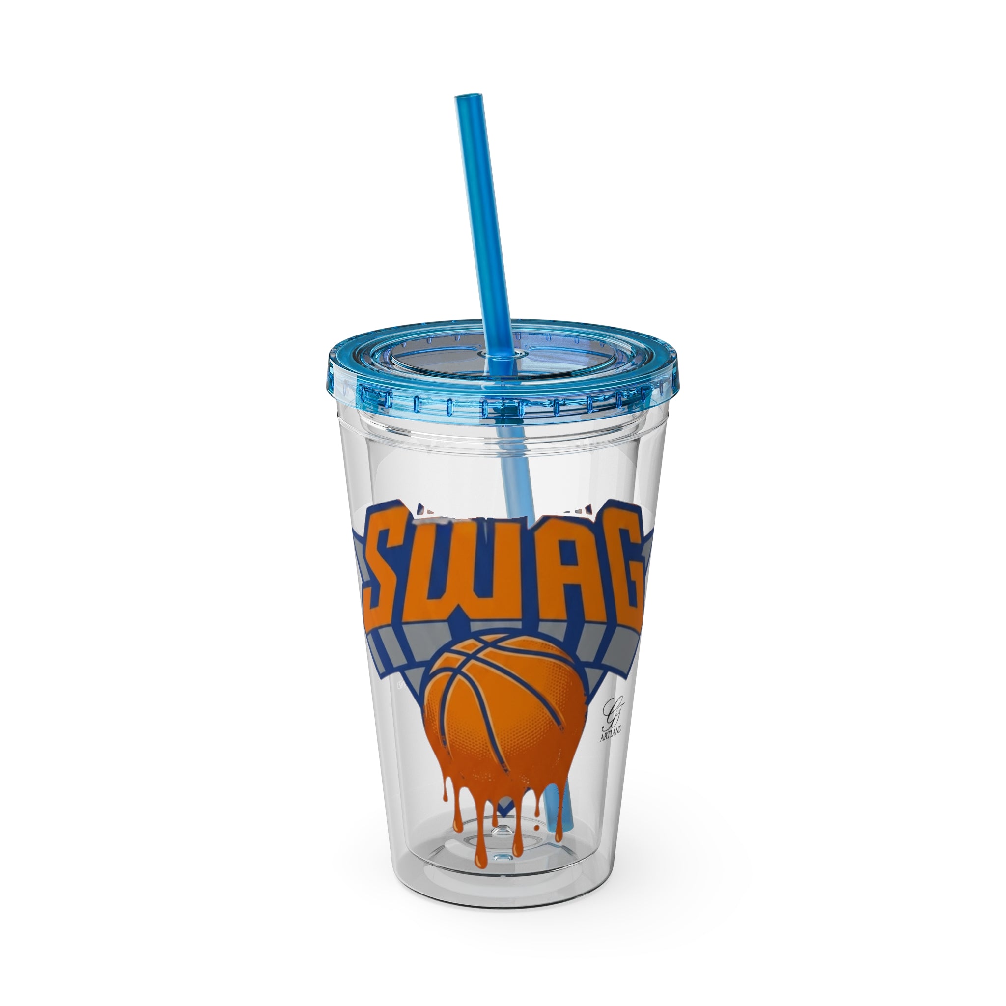 Swag Dripping Basketball Tumbler | 16oz Straw Cup by GT Artland