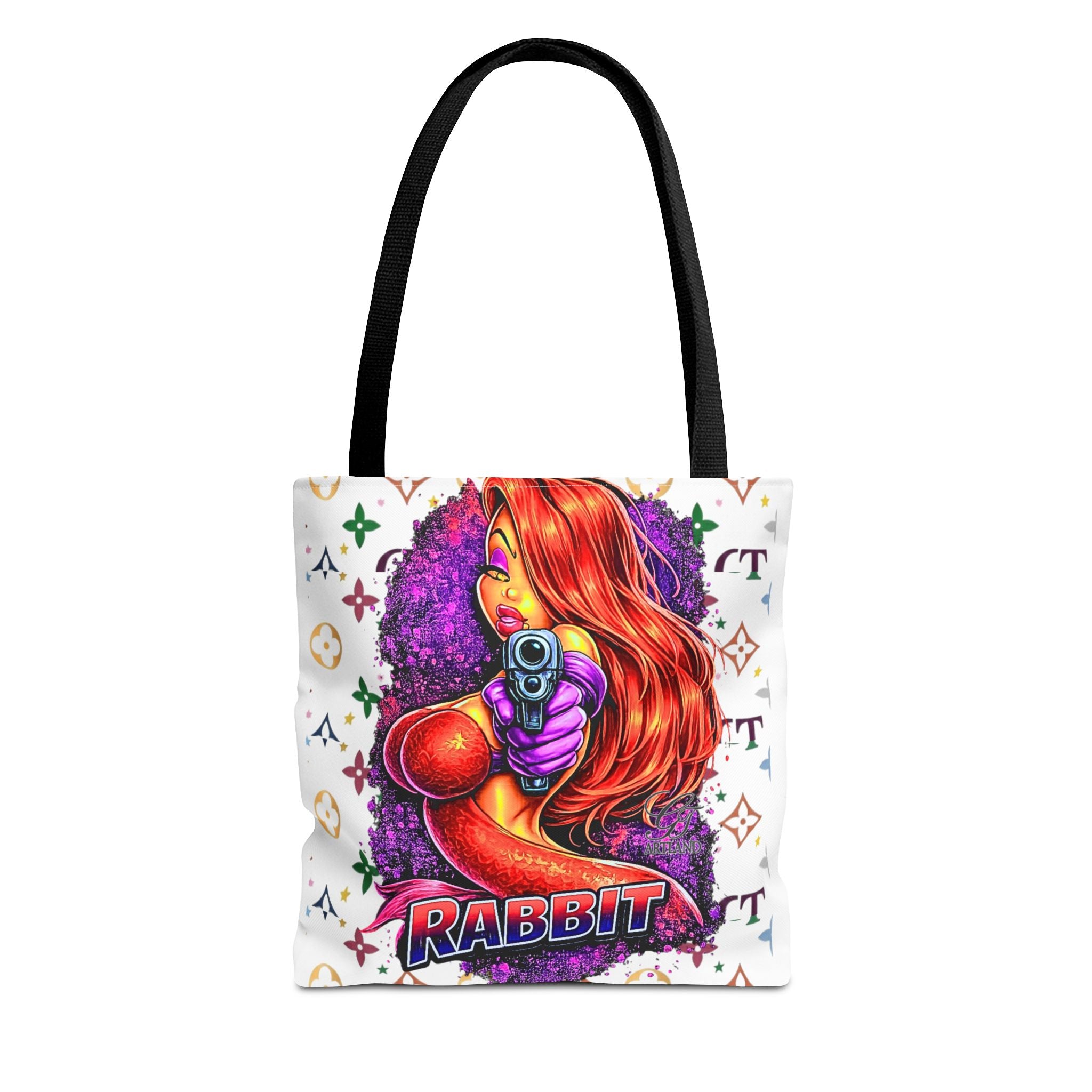 Rabbit Pin-Up Tote Bag – Retro Femme Fatale by GT Artland