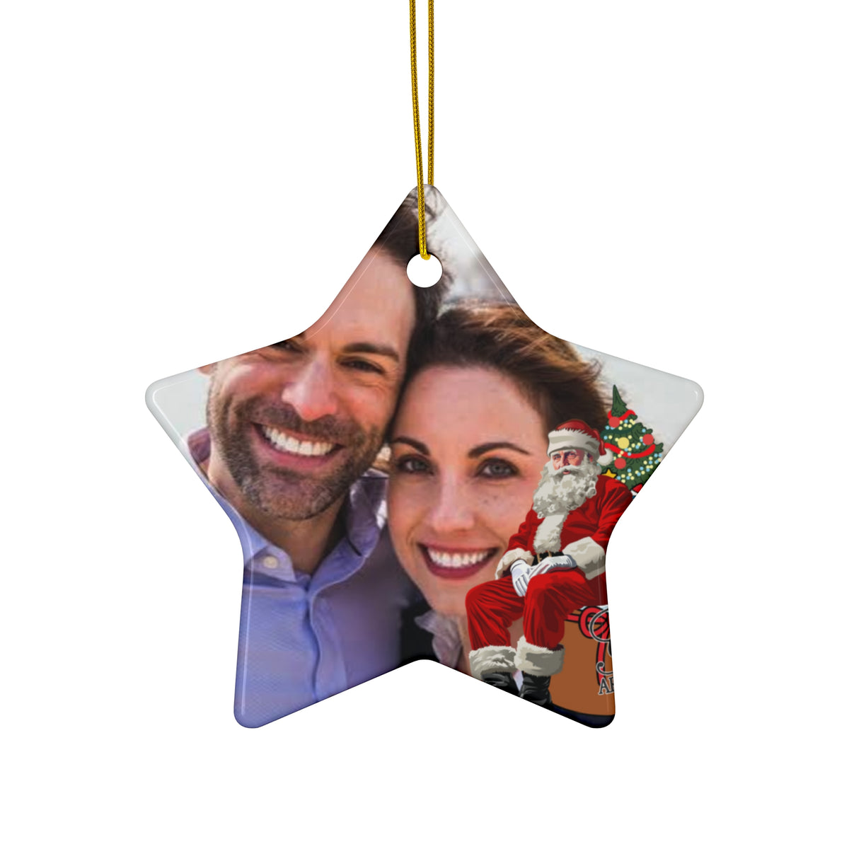 Personalized Ceramic Christmas Ornament - Photo Holiday Keepsake (Round, 4 Shapes) by GT Artland