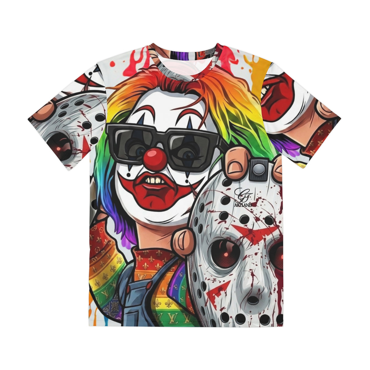 Rainbow Slasher Drip Horror Tee | Bloody Slasher All-Over Print by GT Artland