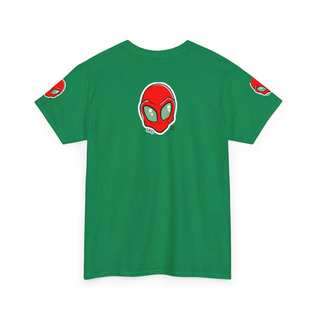 Red Alien Head UFO Tee | Retro Space Graphic T-Shirt