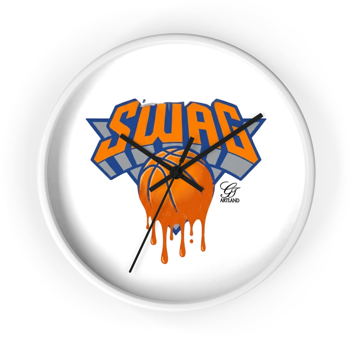 Swag Dripping Basketball Wall Clock | Urban Sports Room Decor by GT Artland
