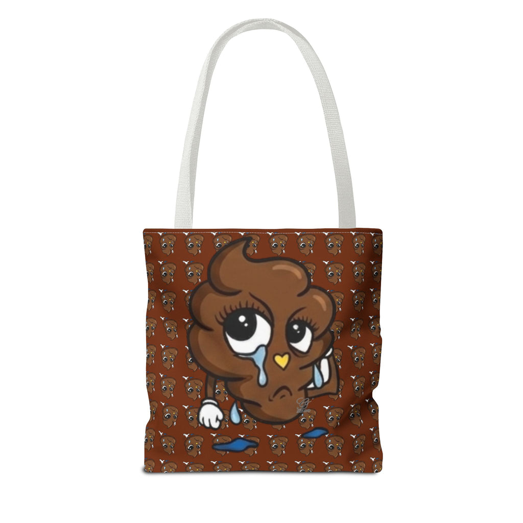 Glizzee Cute Poop Character Tote Bag | All Over Print Cartoon Pattern by GT Artland