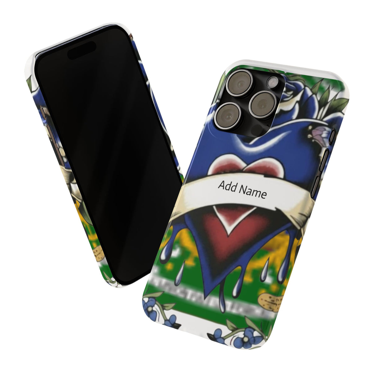 Blue Rose Garden Urban Styled Illustration Slim Phone Case |  by GT Artland