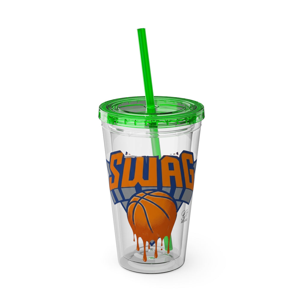 Swag Dripping Basketball Tumbler | 16oz Straw Cup by GT Artland