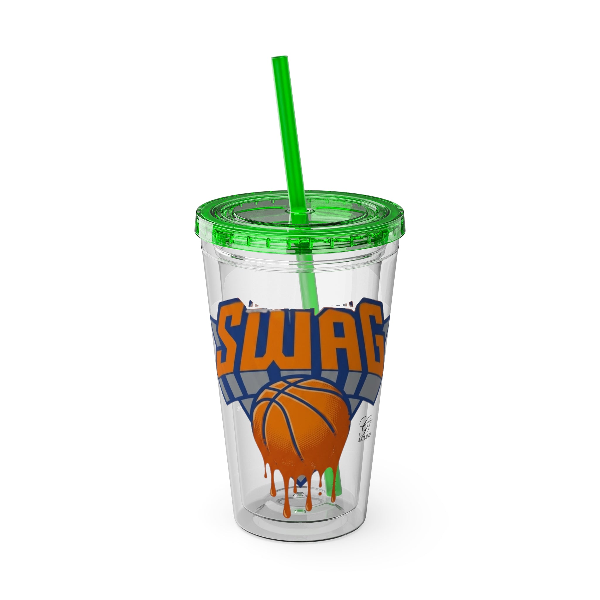 Swag Dripping Basketball Tumbler | 16oz Straw Cup by GT Artland