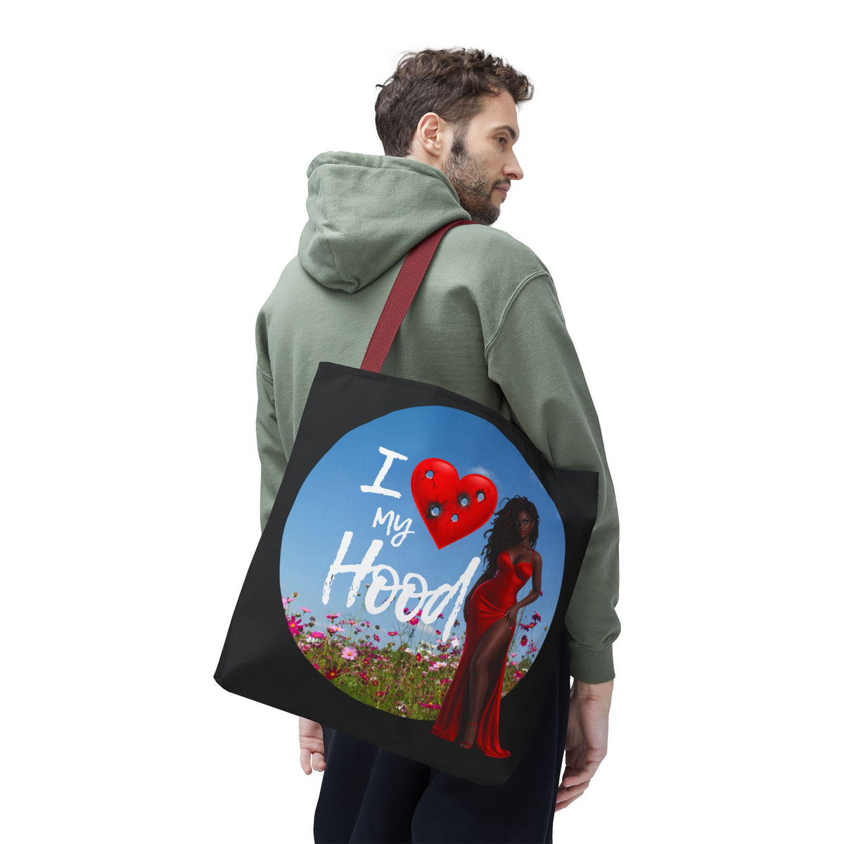 I Love My Hood tote bag | All-over print handbag