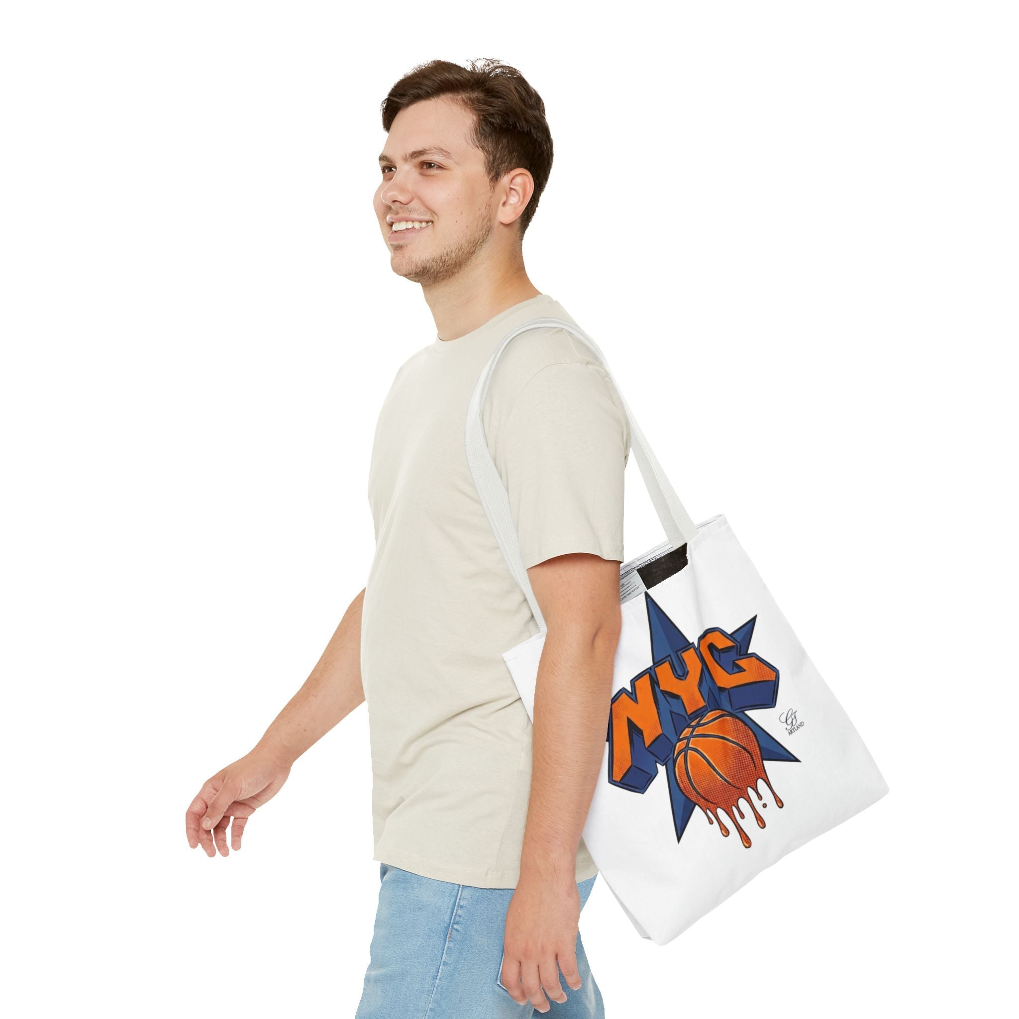 NYC Dripping Basketball Tote Bag | City Basketball Design by GT Artland