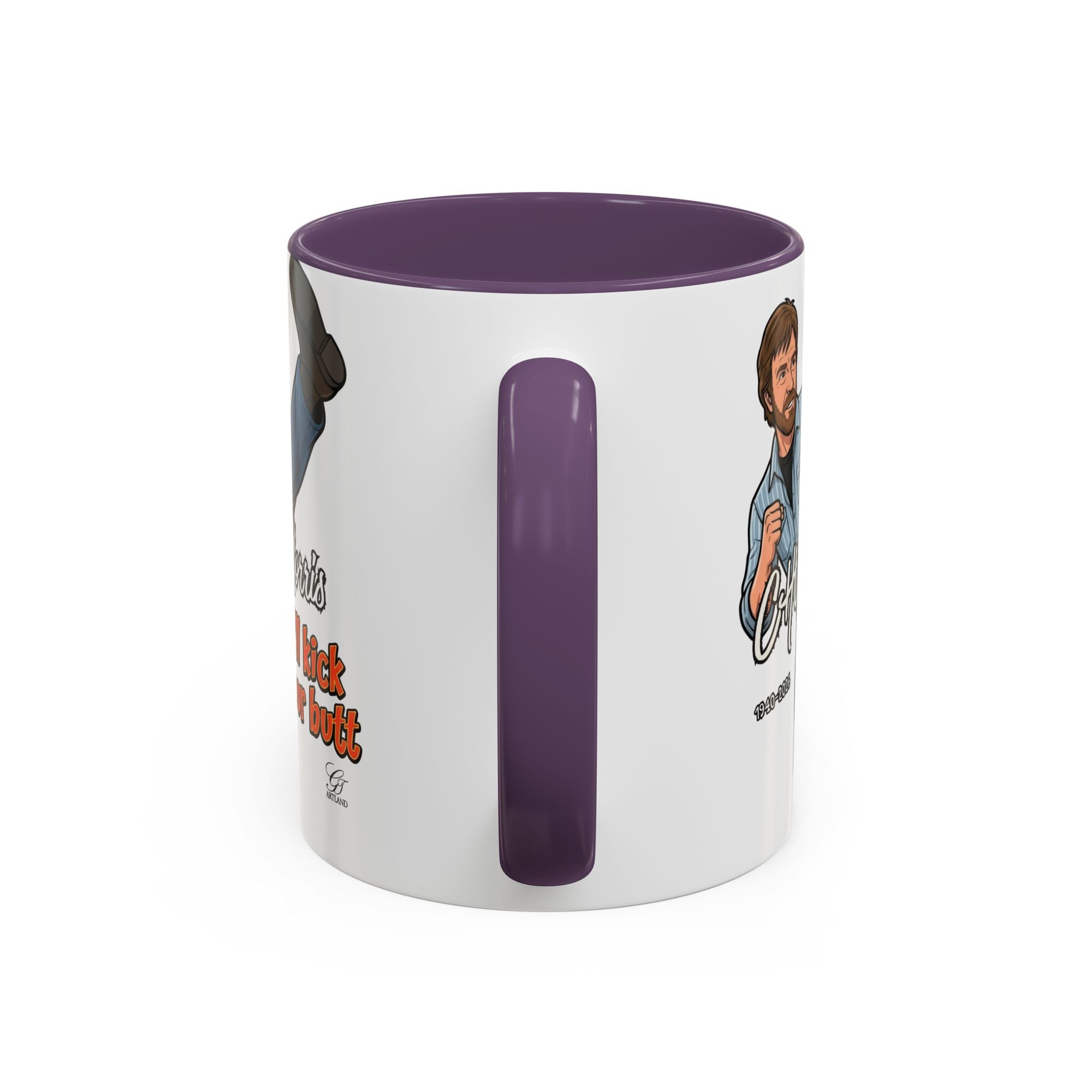 Martial Arts Chuck Norris Kick Butt Humor Character Mug | Accent Coffee Mug by GT Artland