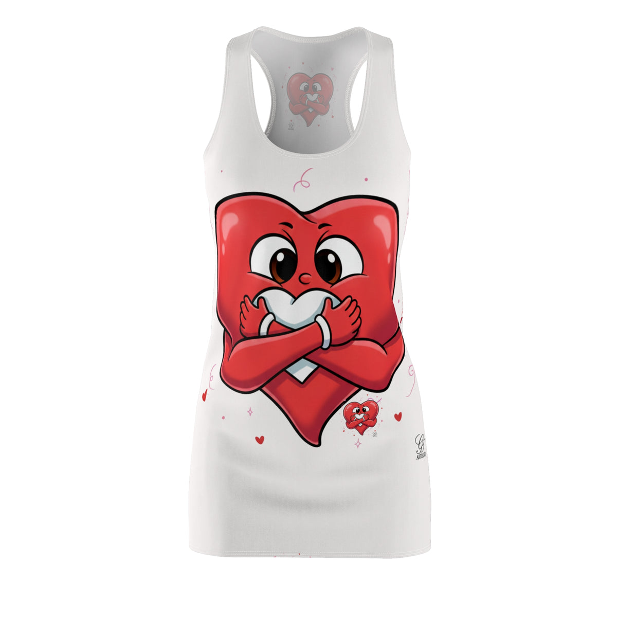 Heart Hug Women Racerback Dress | Cute Valentine Heart Design