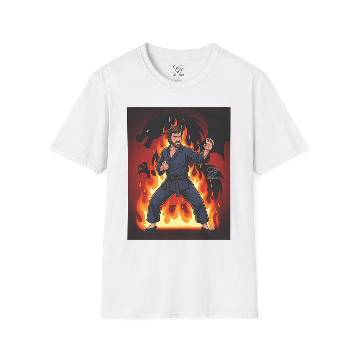 Karate Demon Chuck Norris Karate Fighter T-Shirt | Martial Arts Flame Illustration by GT Artland
