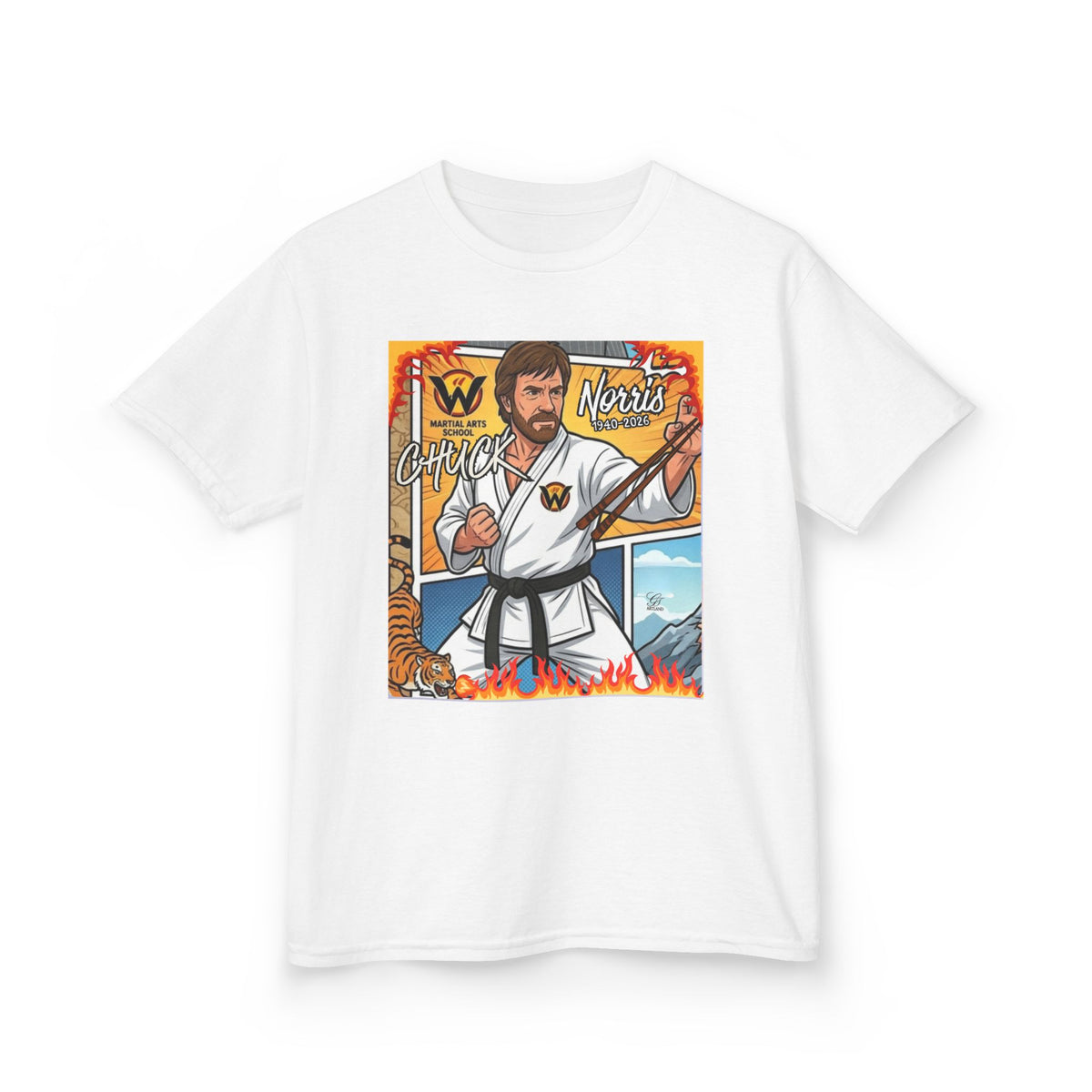 Chuck Norris Karate Kid Cartoon Shirt