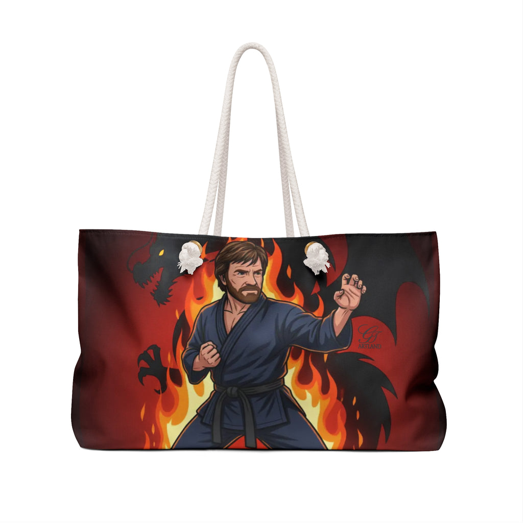 Norris Martial Artist Dragon Flames Weekender Bag | Karate Fighter Tote by GT Artland