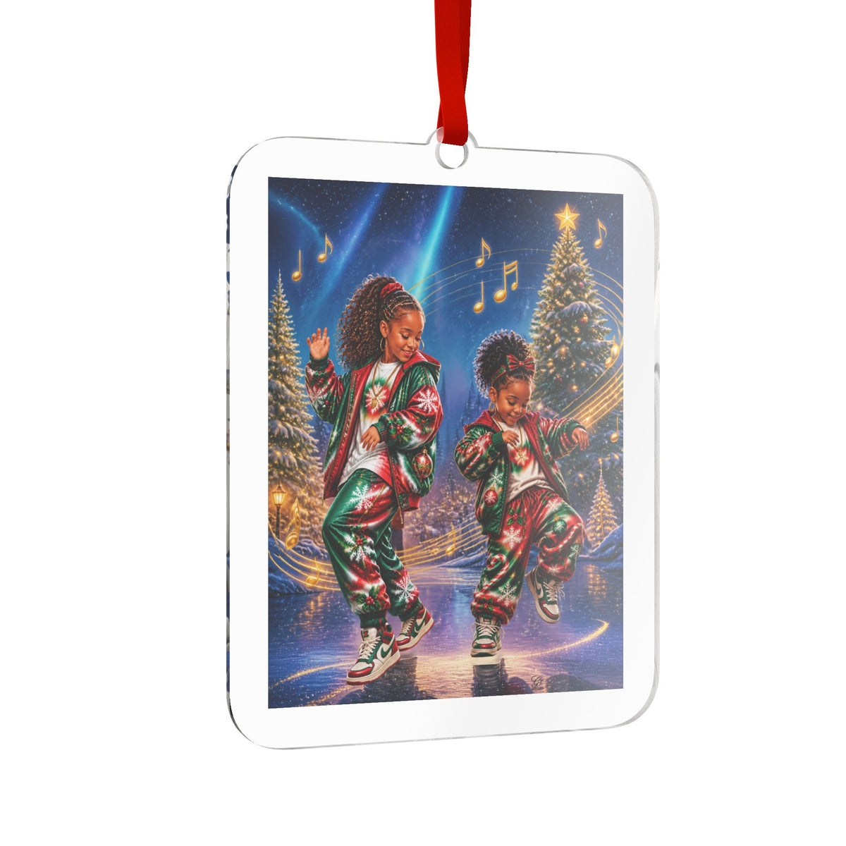 Christmas Dance Sisters Custom Acrylic Ornament