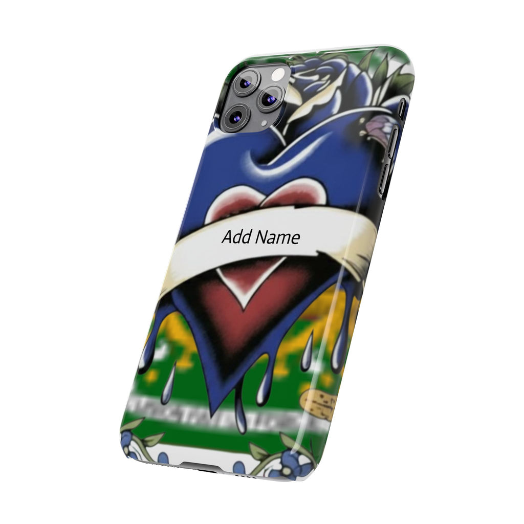 Blue Rose Garden Urban Styled Illustration Slim Phone Case |  by GT Artland