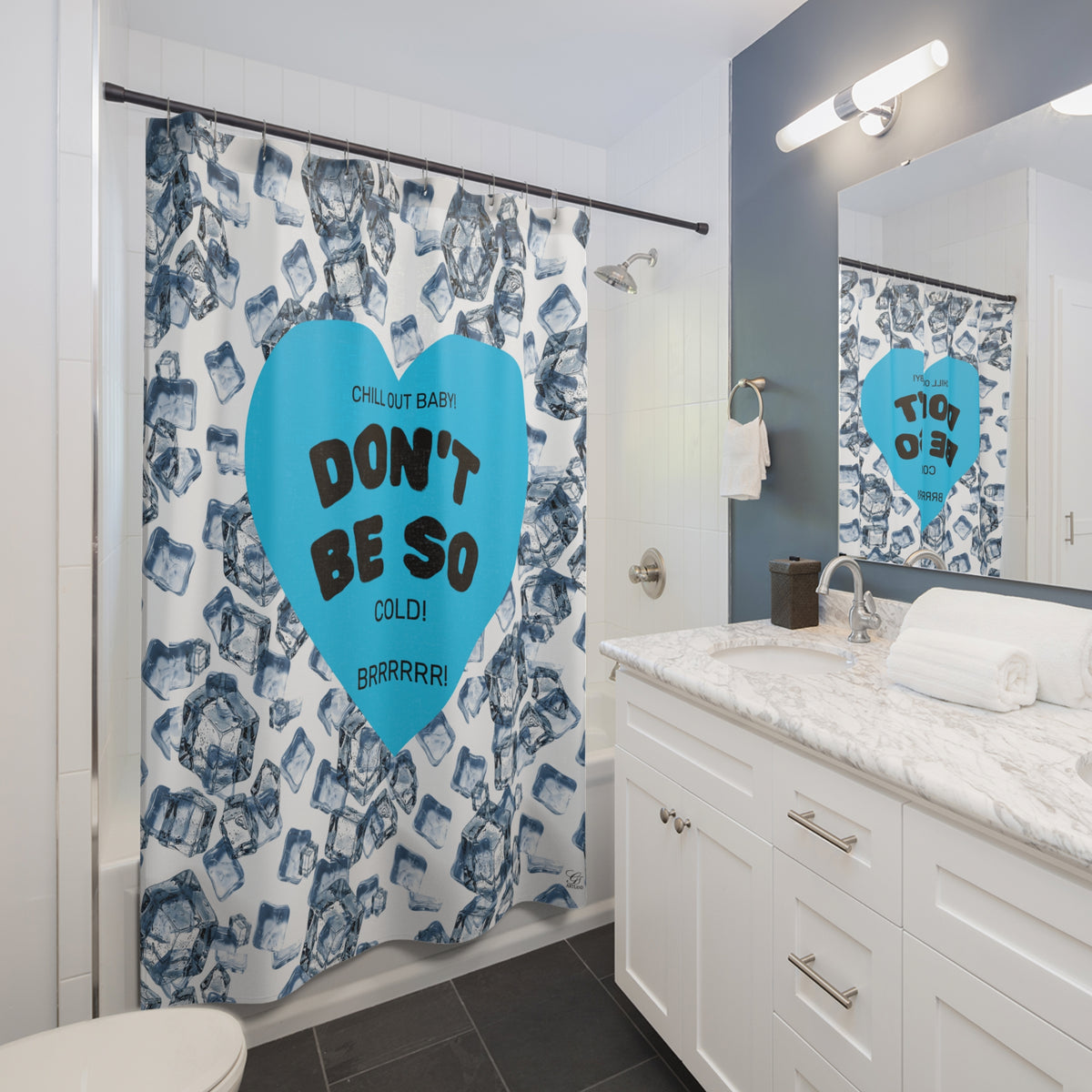 Don’t Be So Cold Shower Curtain | Blue Bathroom Decor
