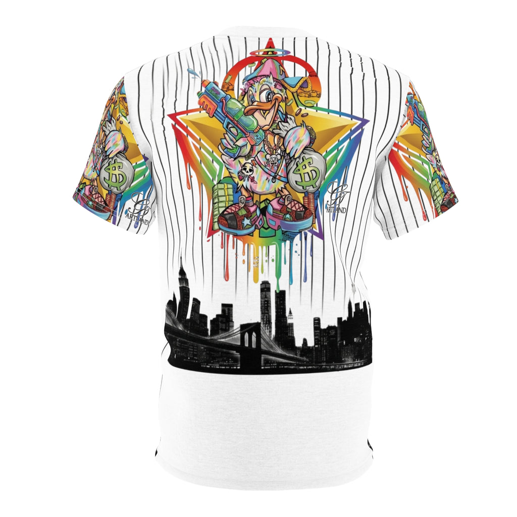 Graffiti Money Duck Tee | All-Over Print Urban Skyline by GT Artland