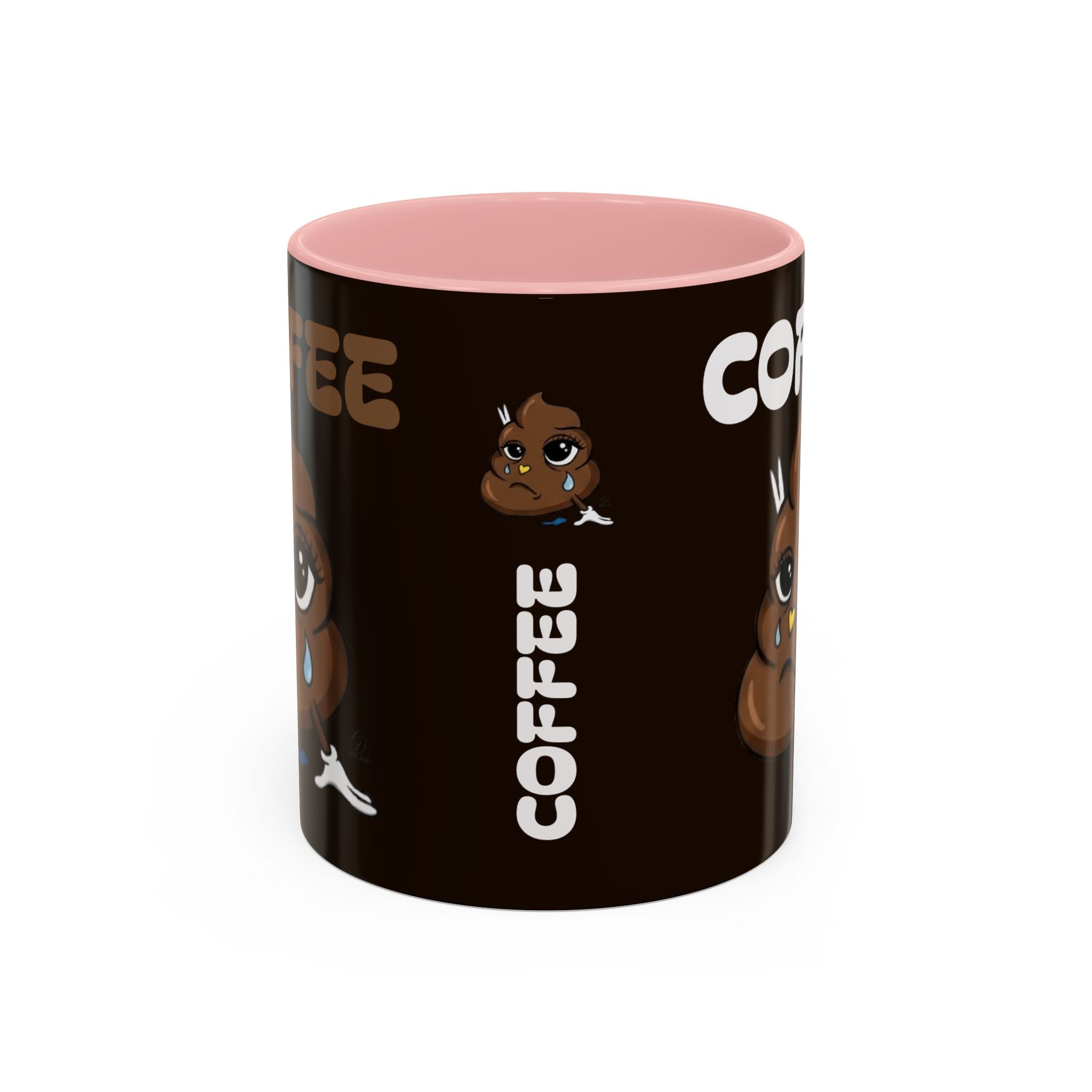 Coffee Mug — Cute Sad Poop Emoji with “COFFEE” Text Accent Mug by GT Artland