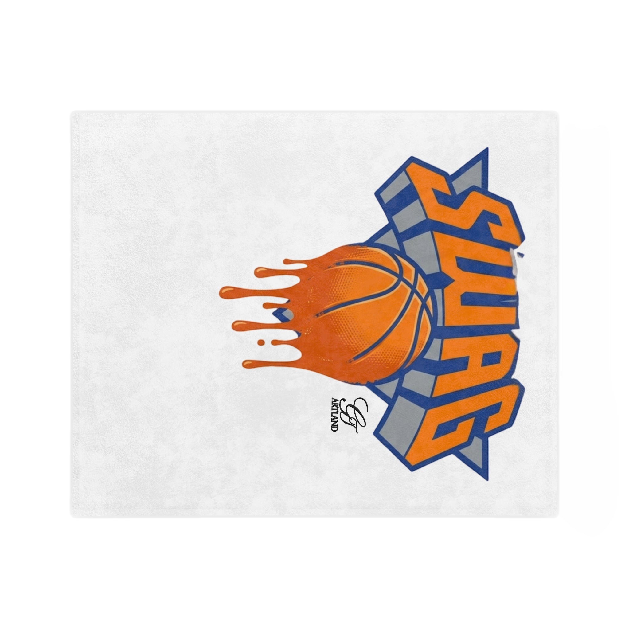 Dripping Basketball Swag Velveteen Blanket | Sports Logo Throw by GT Artland