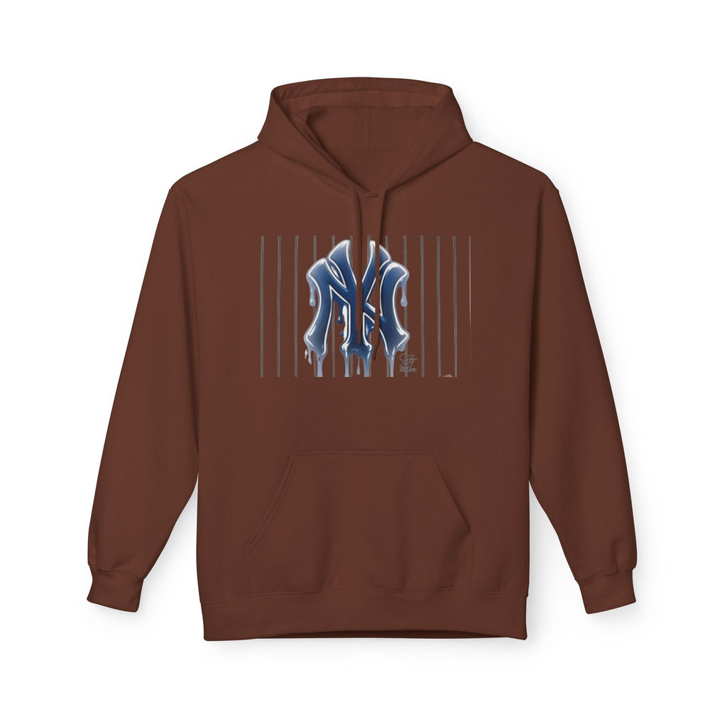 Dripping NY Fan Gear Logo Hoodie | Baseball Pinstripe Streetwear by GT Artland