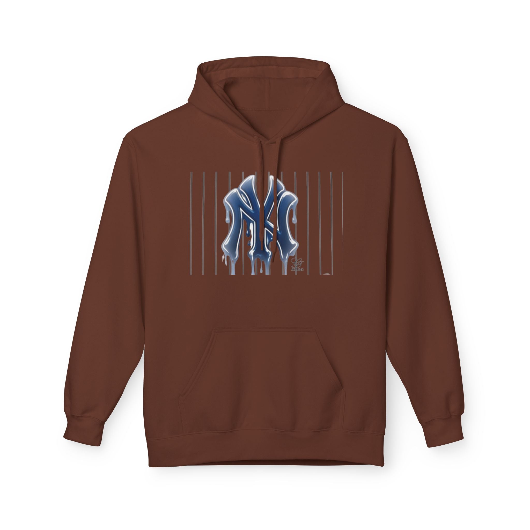 Dripping NY Fan Gear Logo Hoodie | Baseball Pinstripe Streetwear by GT Artland