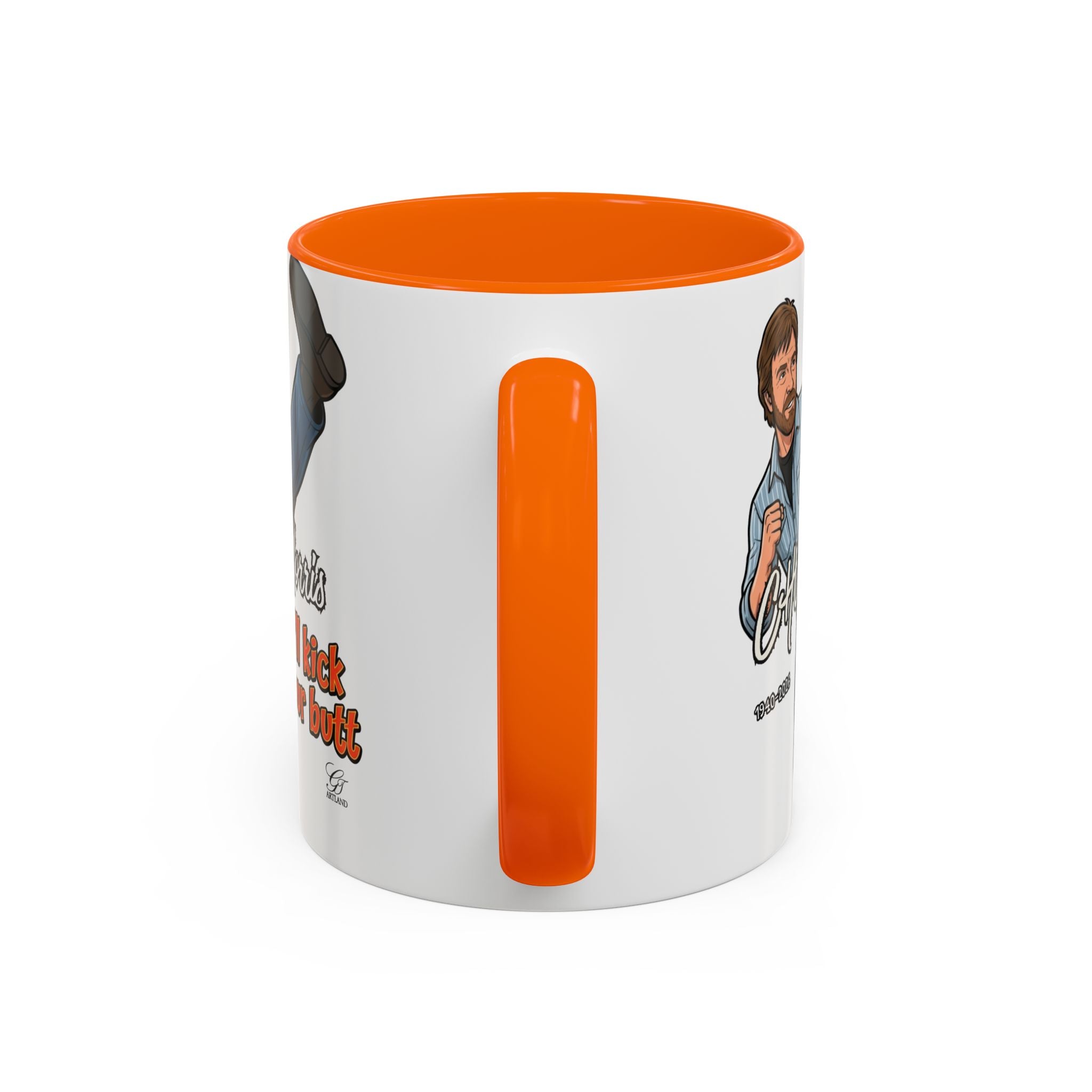 Martial Arts Chuck Norris Kick Butt Humor Character Mug | Accent Coffee Mug by GT Artland