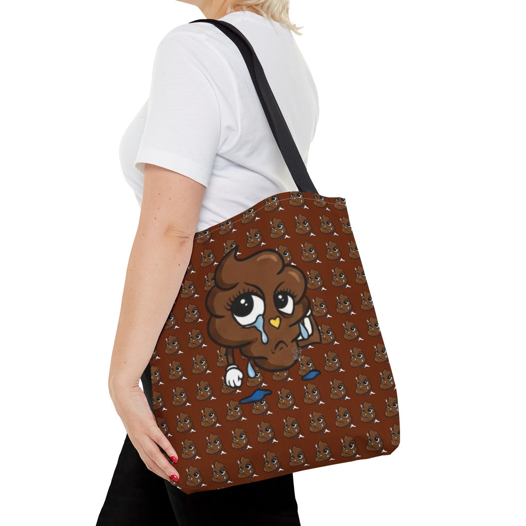 Glizzee Cute Poop Character Tote Bag | All Over Print Cartoon Pattern by GT Artland