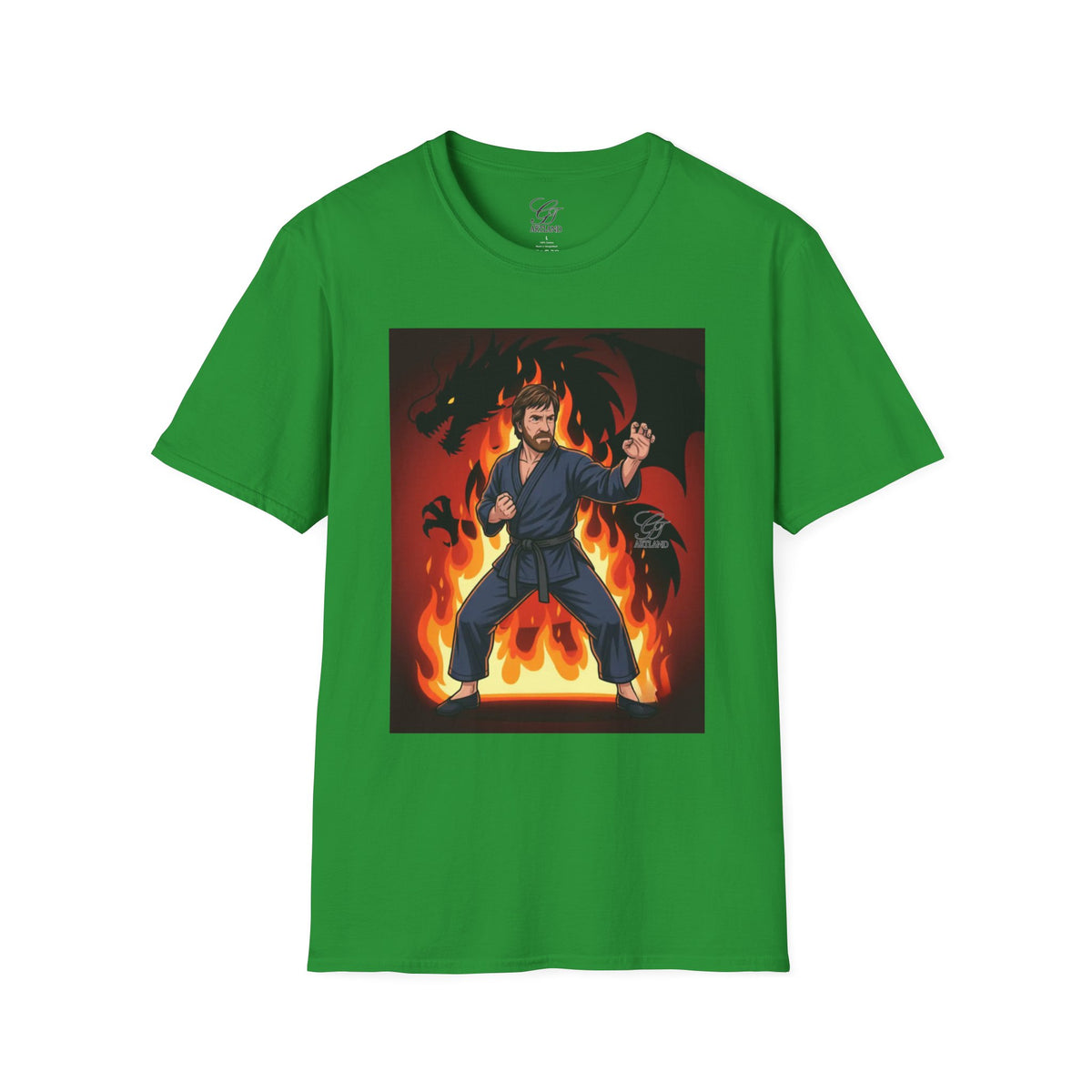 Karate Demon Chuck Norris Karate Fighter T-Shirt | Martial Arts Flame Illustration by GT Artland
