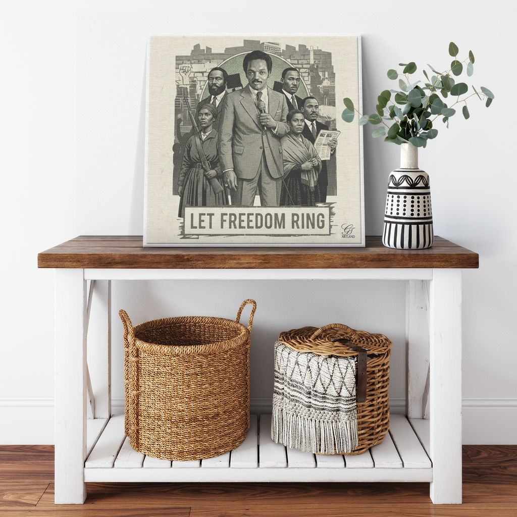 Let Freedom Ring Jesse Jackson Designer Historical Legacy Canvas Wrap by GT Artland