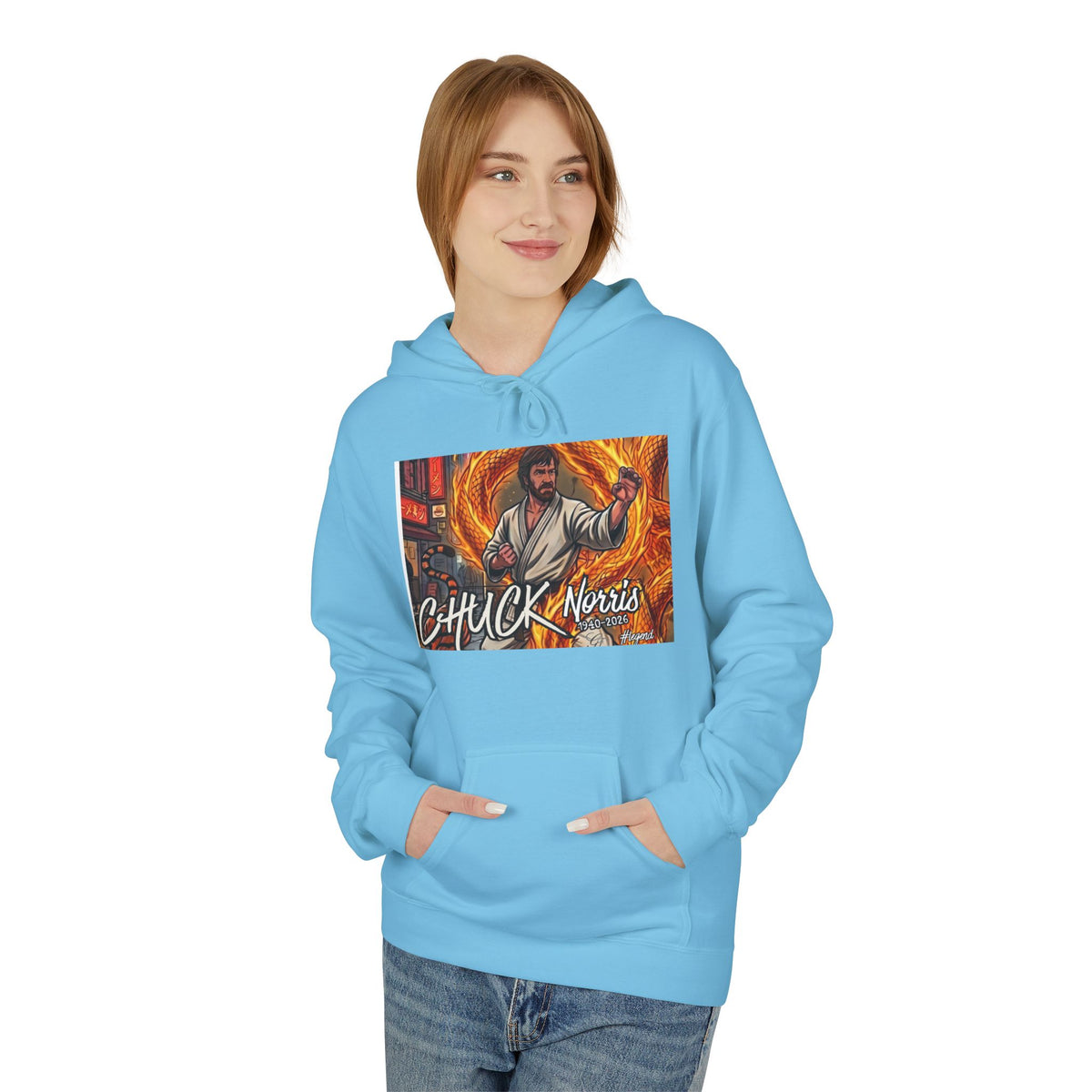 Chuck Norris Martial Arts Hoodie | Action Illustration, Retro Fight Scene by GT Artland