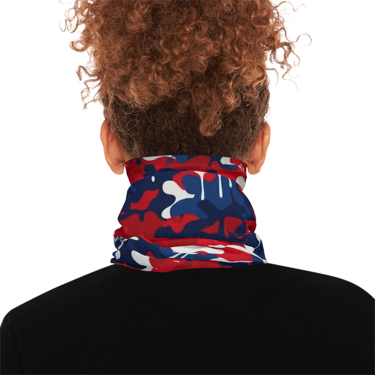 Red White Blue Camo Neck Gaiter — Patriotic Drip Designer Face Shield by GT Artland
