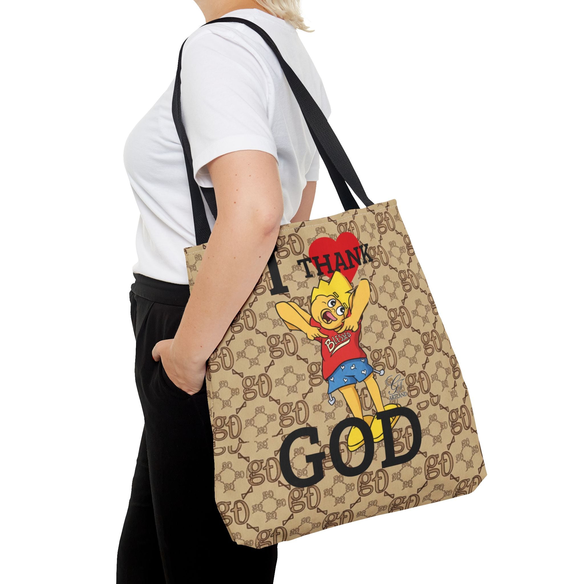 Thank God Tote Bag — Cute Religious Graphic Beach & Grocery Tote Bag by GT Artland