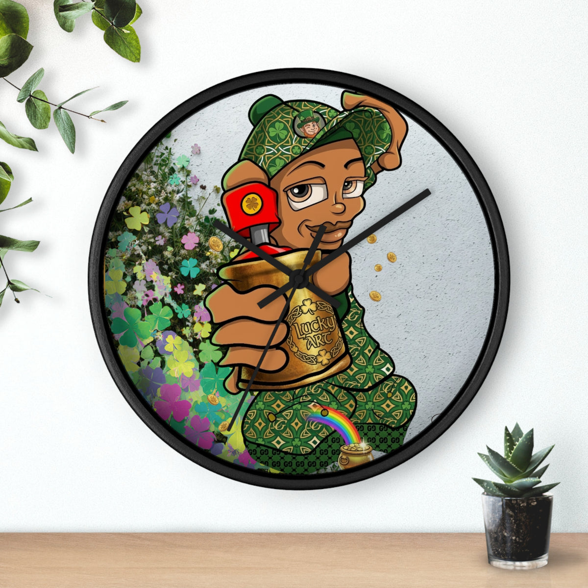 Spray Paint Kid Wall Clock