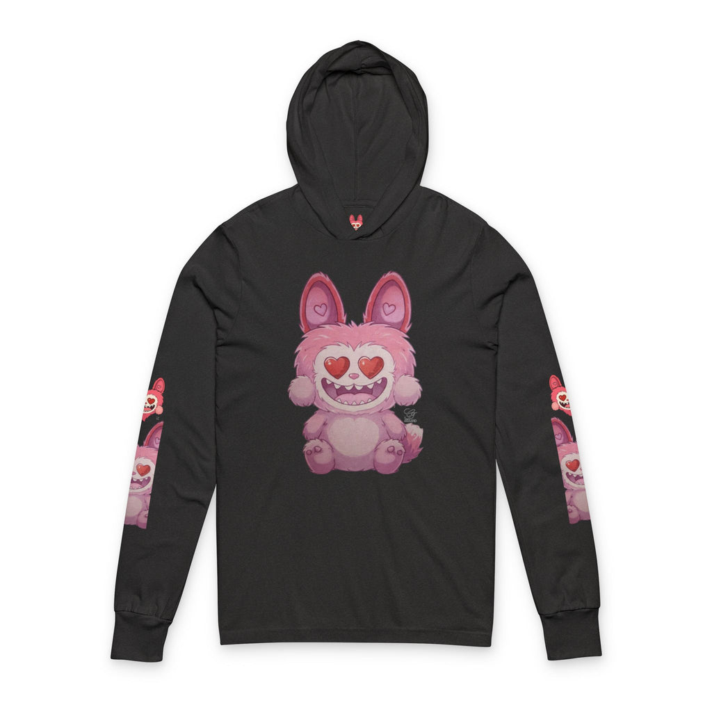 Pink Heart-Eyes Bunny  Hooded Long Sleeve