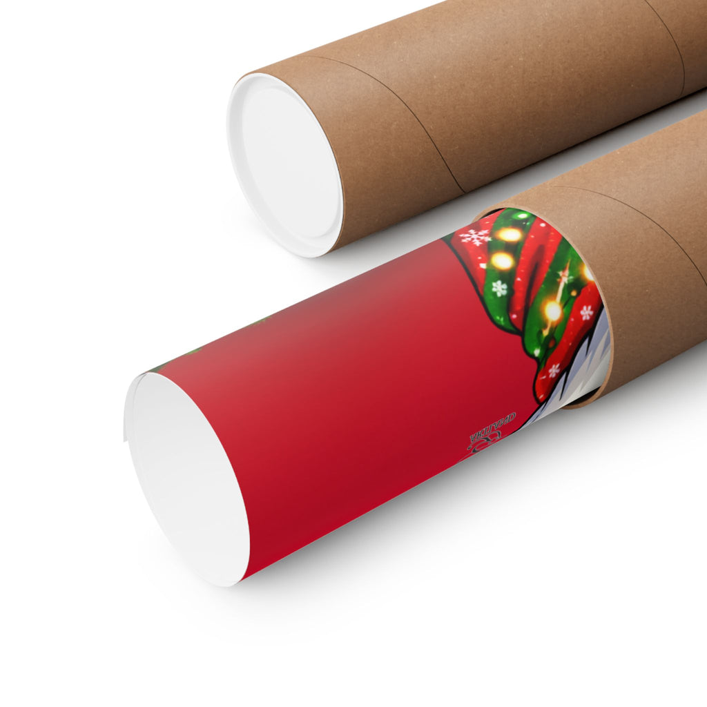 Word It Your Way  Ebony Santa Christmas Matte Vertical Poster by GT Artland