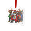 Joyful Santa and Reindeer Crew Ornament | Christmas Tree Decoration by GT Artland