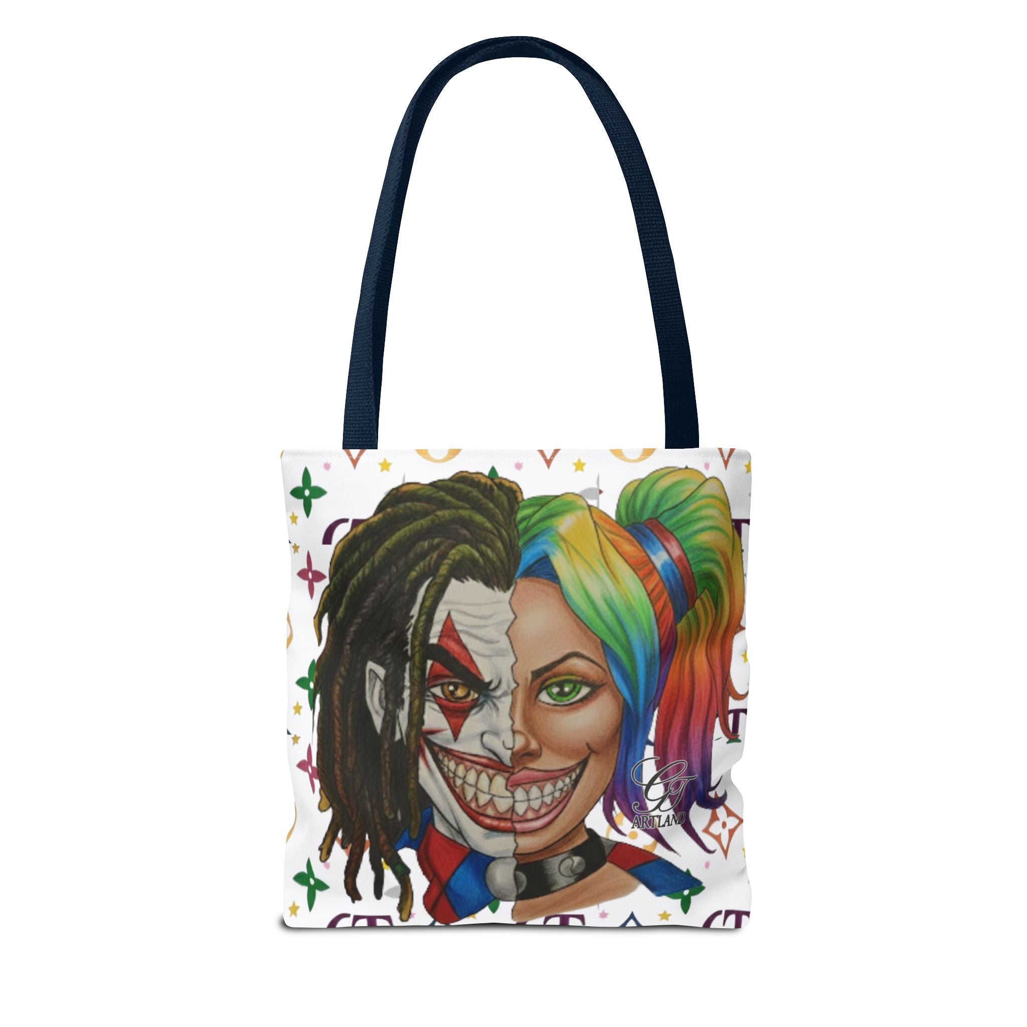 Two Faced Clown Couple Face Tote Bag – Urban Duo Swag by GT Artland