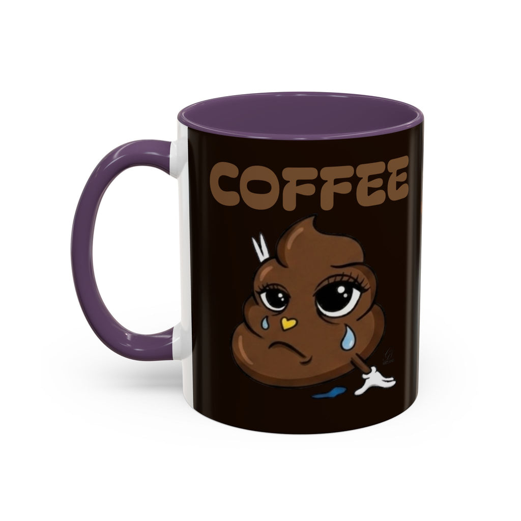 Coffee Mug — Cute Sad Poop Emoji with “COFFEE” Text Accent Mug by GT Artland