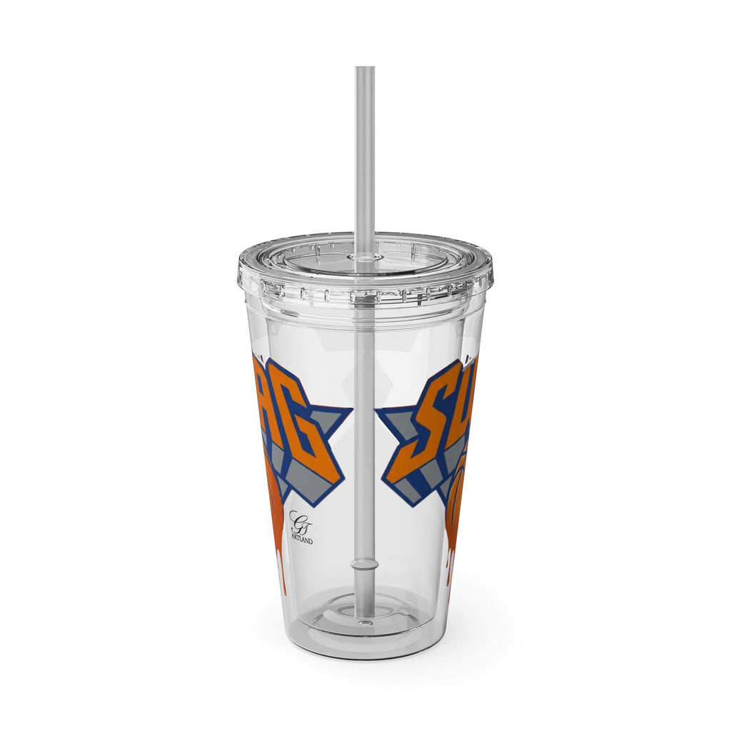 Swag Dripping Basketball Tumbler | 16oz Straw Cup by GT Artland