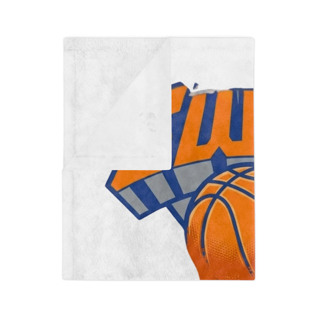Dripping Basketball Swag Velveteen Blanket | Sports Logo Throw by GT Artland