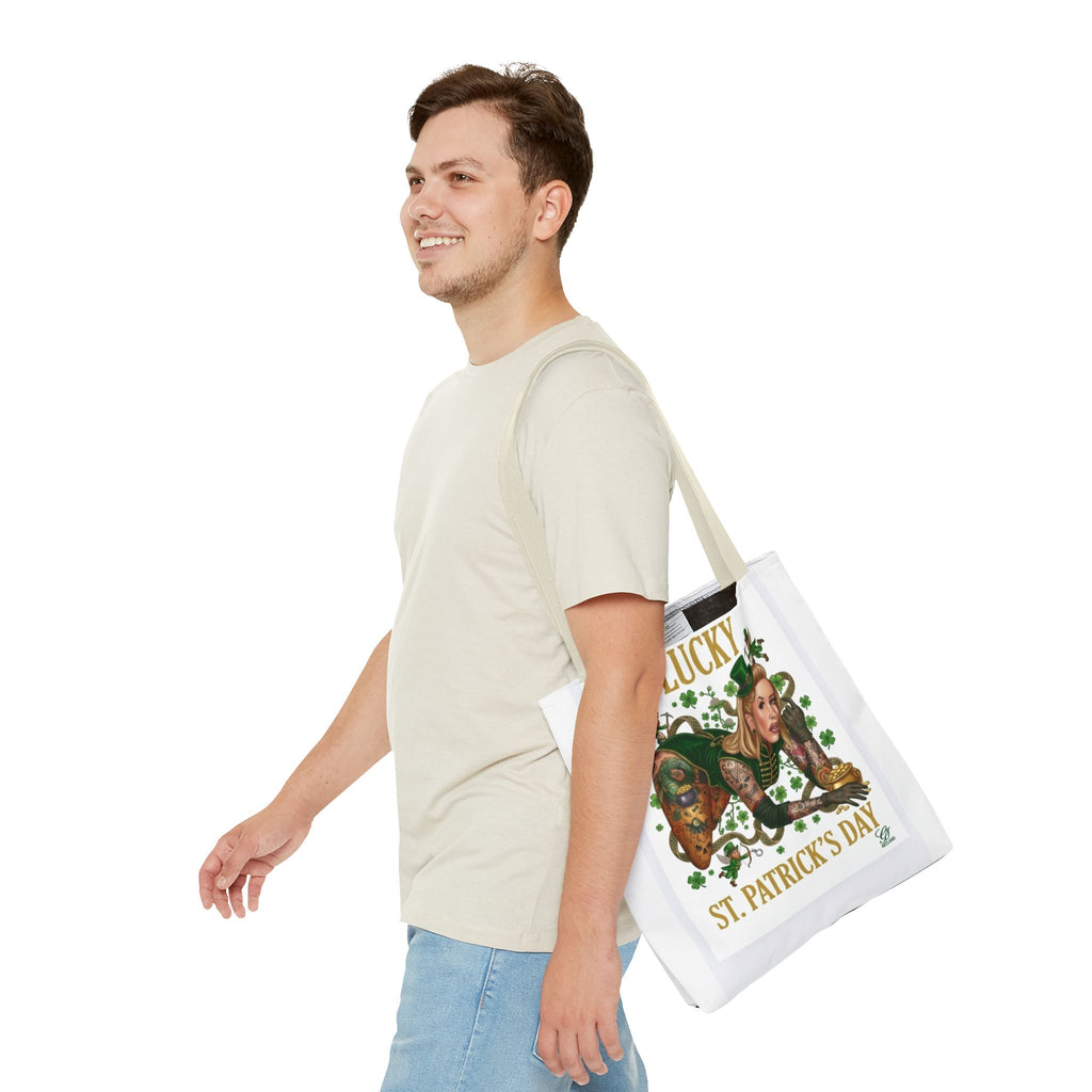 "Lucky" St Patrick's Day Tattoo Hot Sexy Vixen Designer Tote Bag by GT Artland