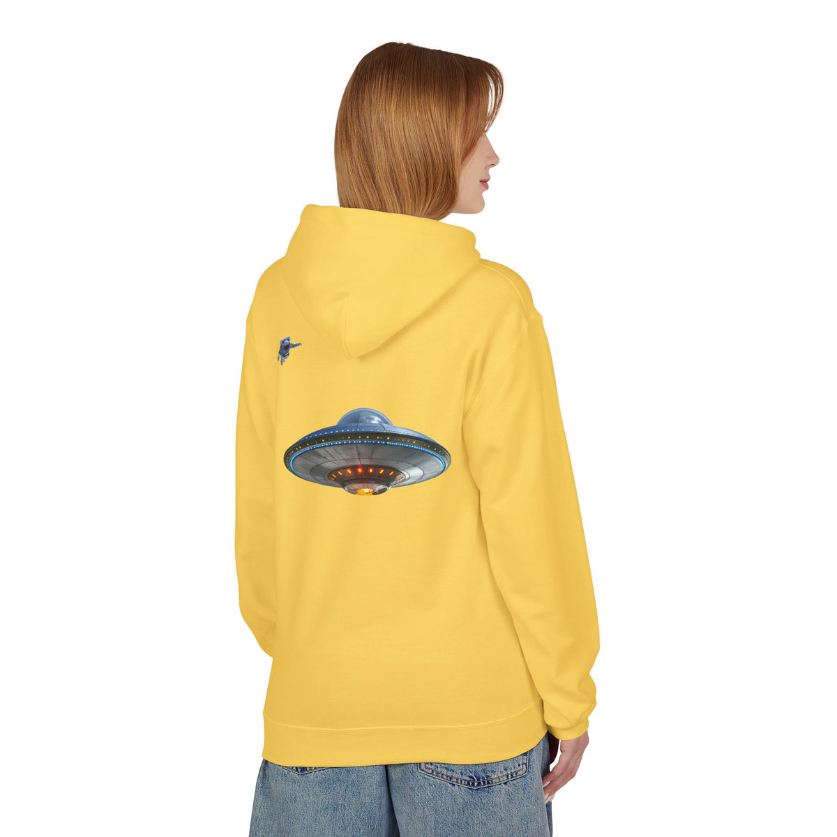 Retro UFO Spaceship Hoodie | Paranormal Alien Abduction Design