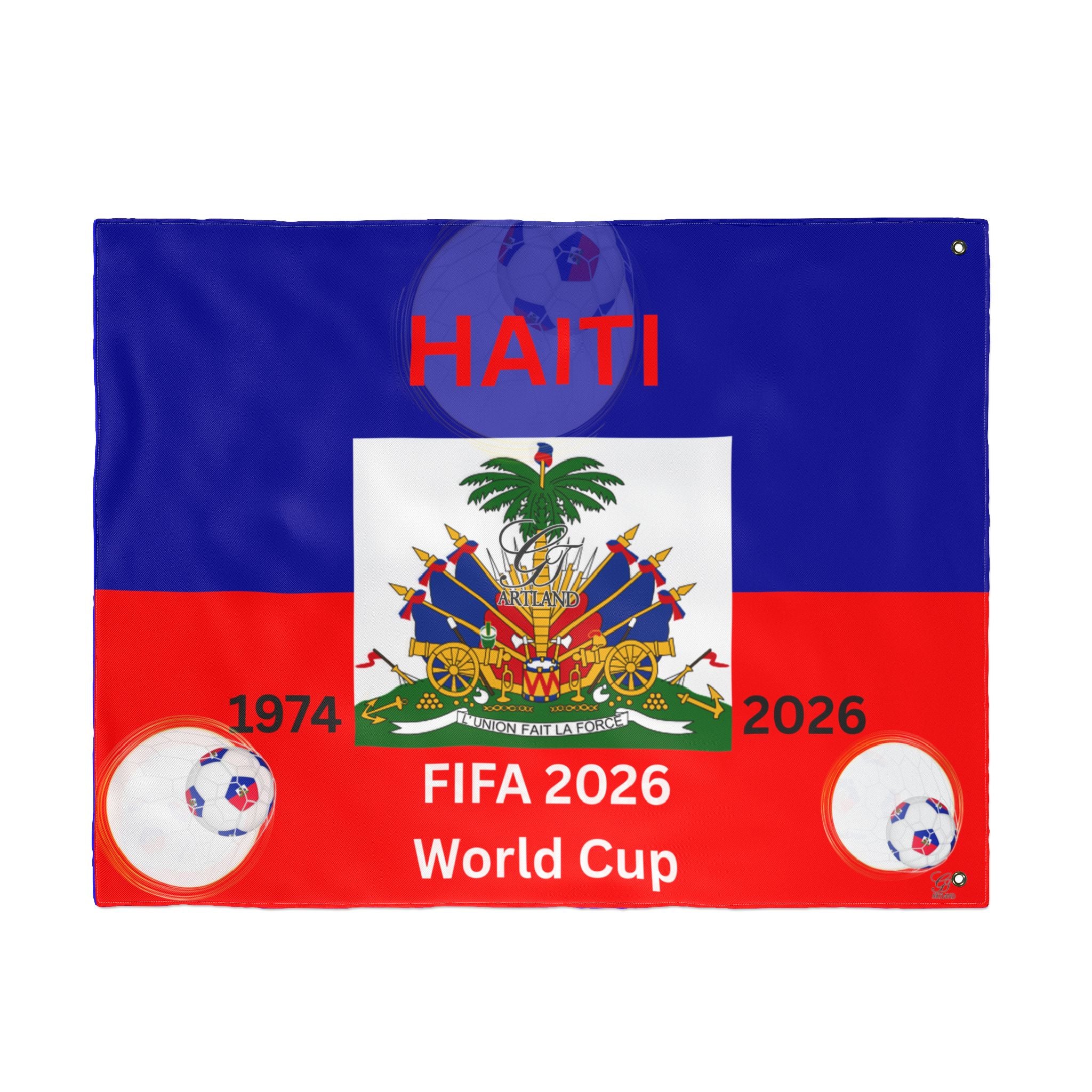 Copy of Double Sided Haitian Soccer FLAG |Football  2026 World Cup