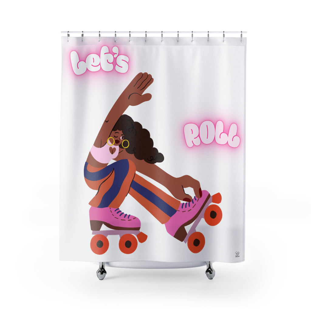 Roller Skater Lets Roll  Shower Curtain