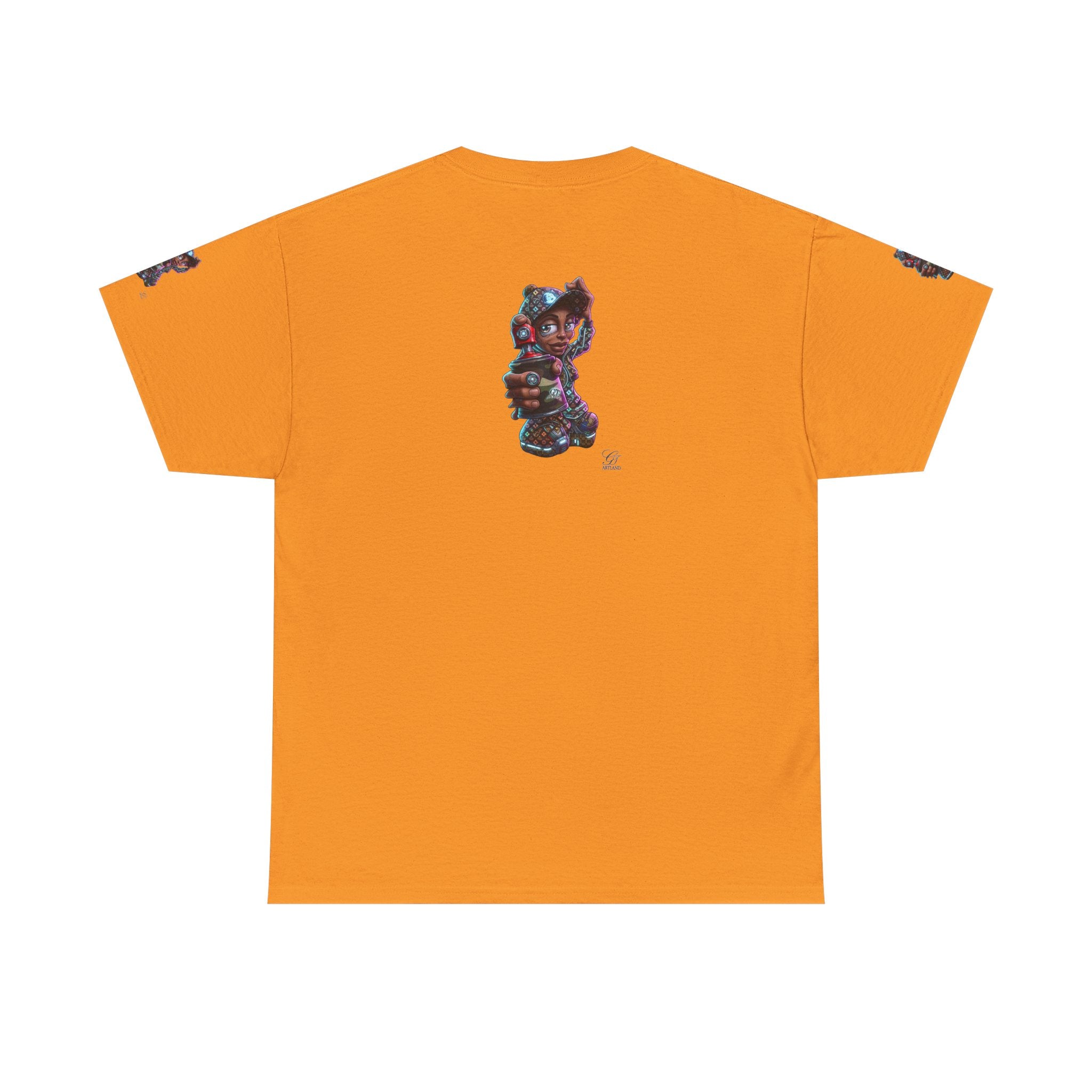 Ebony Futuristic Urban Spray Can Kid Gamer Tee - Cute Streetwear Graphic T-Shirt by GT Artland