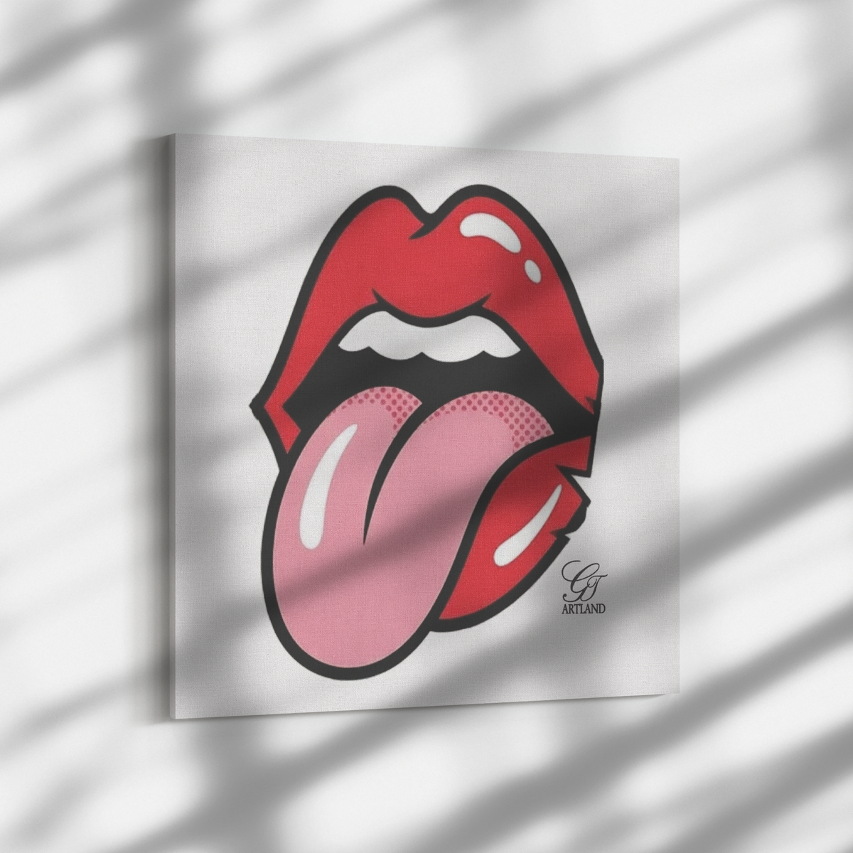 Red Lipstick Licky Designer Canvas Wrap by GT Artland