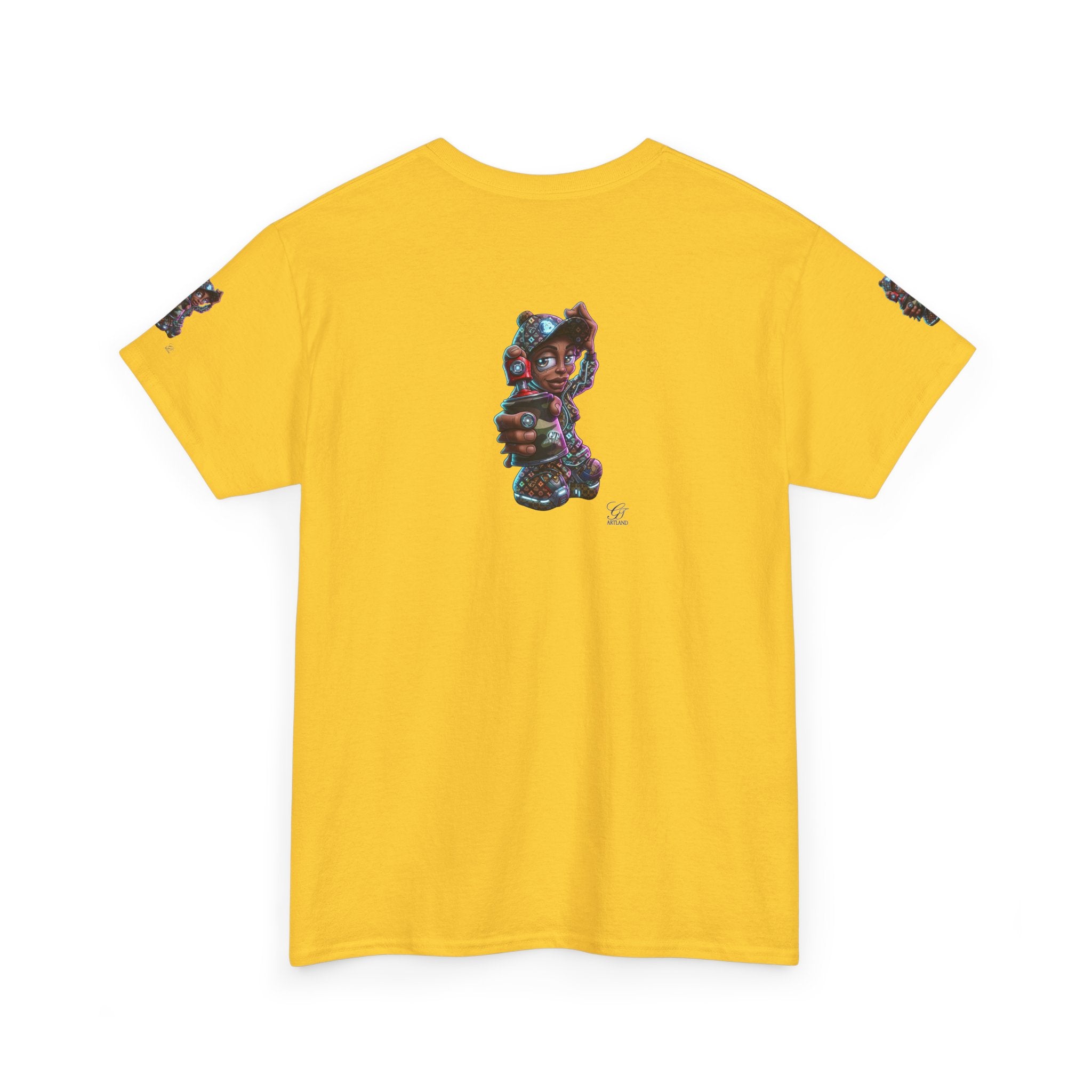 Ebony Futuristic Urban Spray Can Kid Gamer Tee - Cute Streetwear Graphic T-Shirt by GT Artland